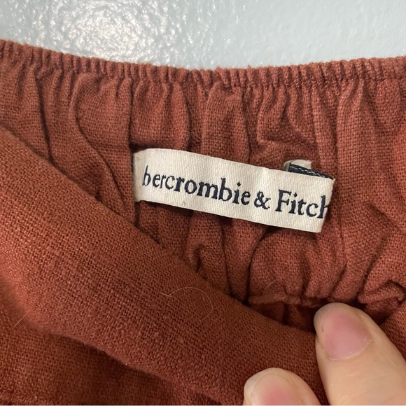 Abercrombie & Fitch Rust Adobe Linen Blend Tiered Maxi Dress Size XS - Picture 13 of 14